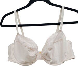 Passionata France P40550 White Lace Trim Underwire Unlined Demi Bra US Size‎ 40C